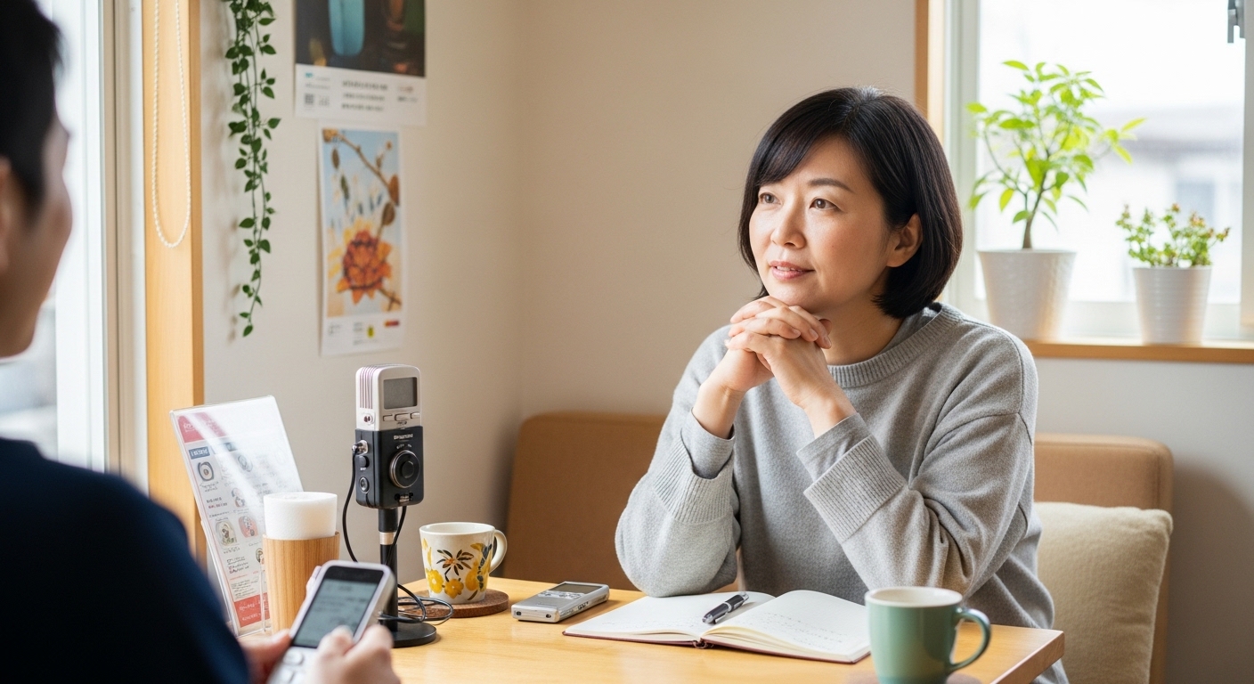 かわいい金沢弁を話す日本人女性のイメージ