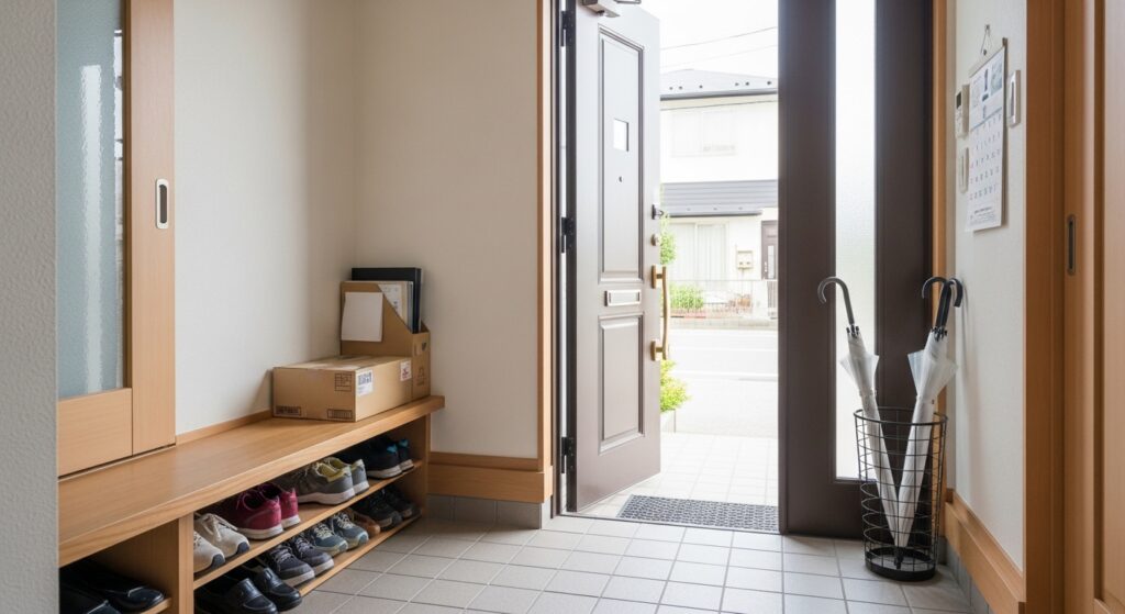 茨城方言の「だっぺ」を使いながら親しげに会話する地域住民の温かな日常風景