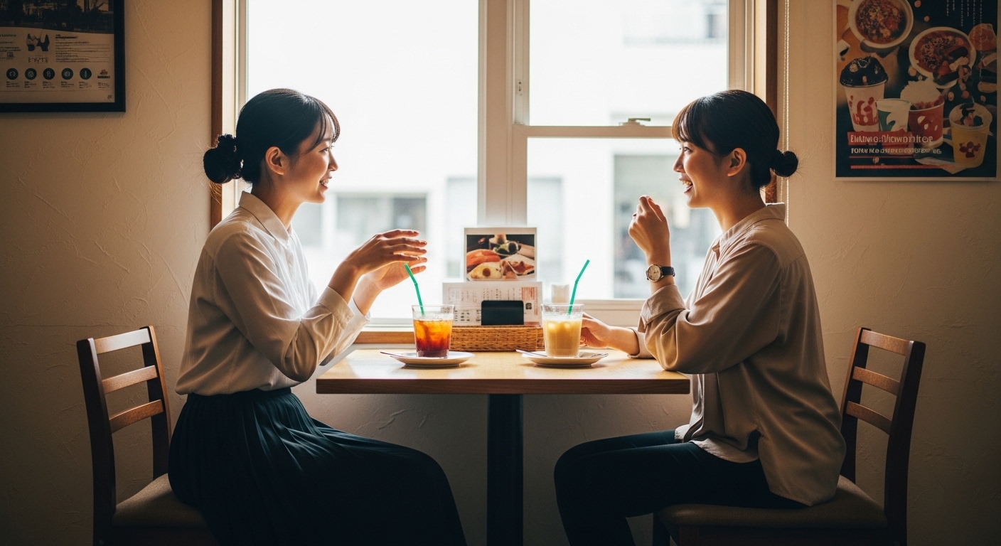 ぜんこを使う日本人女性の会話例