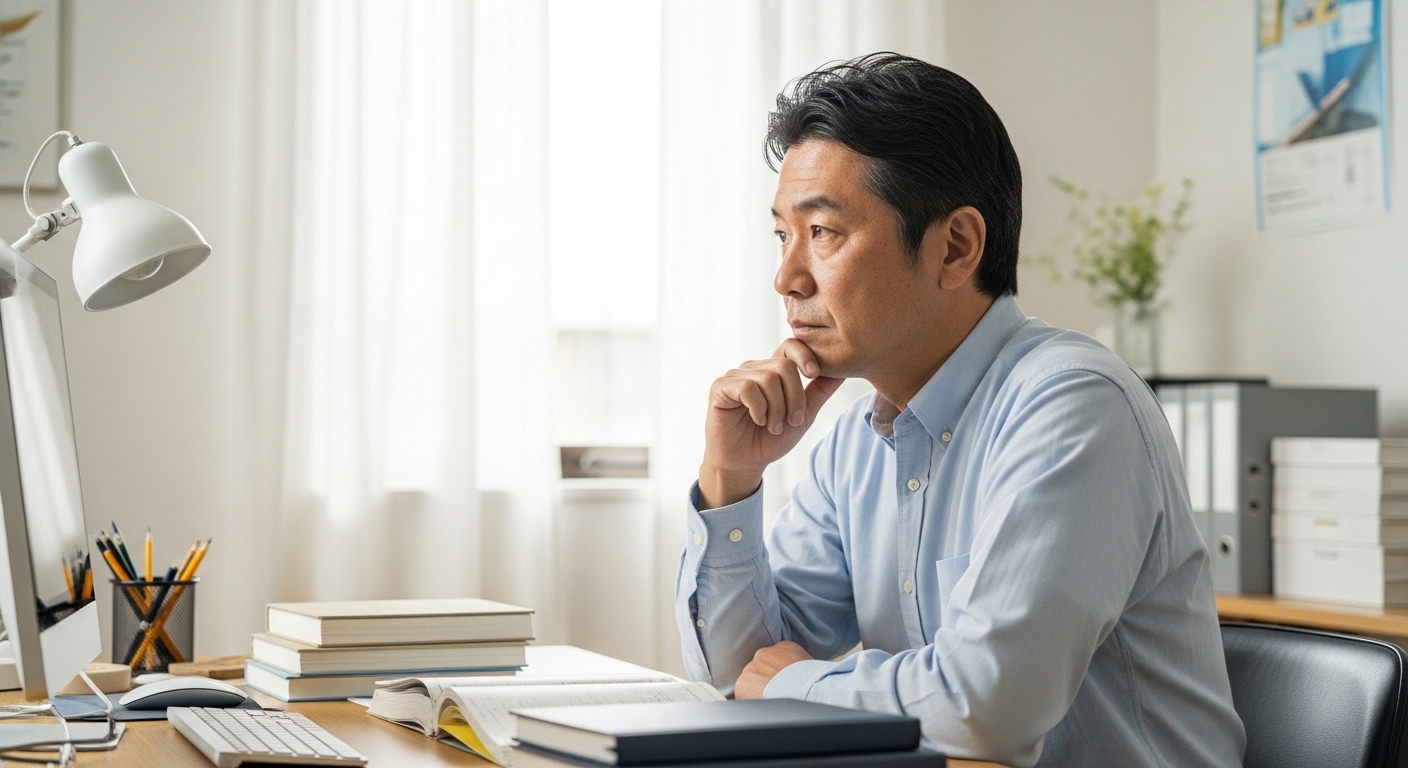 日本三大汚い方言について調べる男性