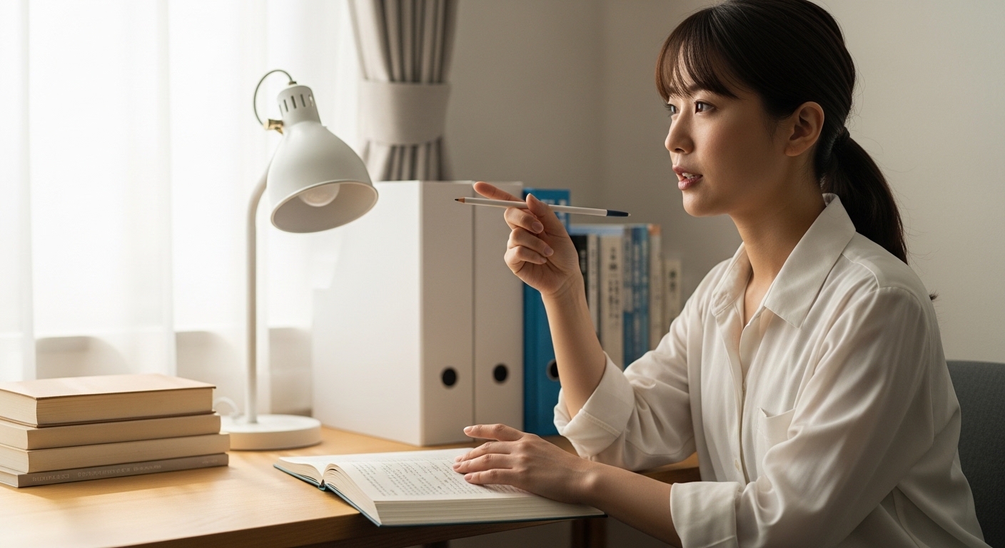 したっけを解説する日本人女性の様子