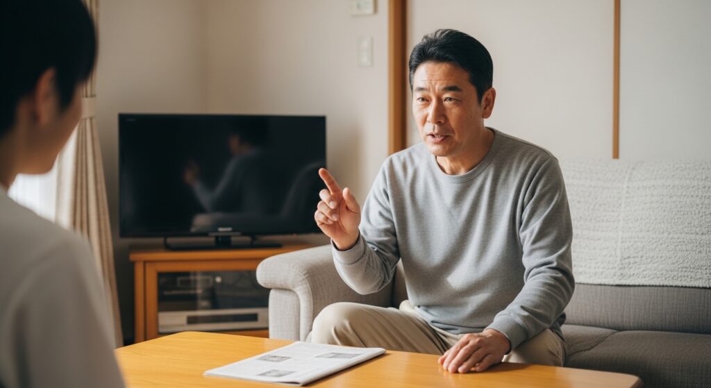 和歌山の方言のかわいらしい響きを会話で楽しむ男性を表したイメージ画像